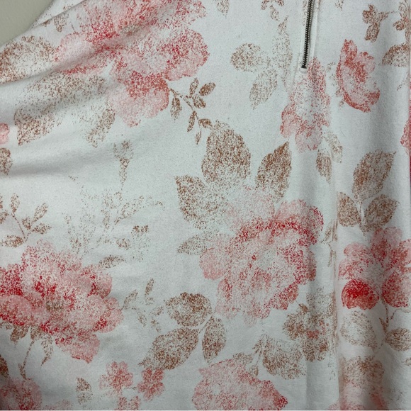 Aerie White Pink Floral Quarter Zip Sweater Size xxl Women - Picture 8 of 8